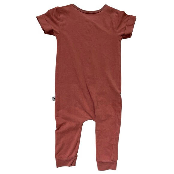 Rags to Raches 6-12M Romper Solid Terra Cotta Color - Picture 2 of 8